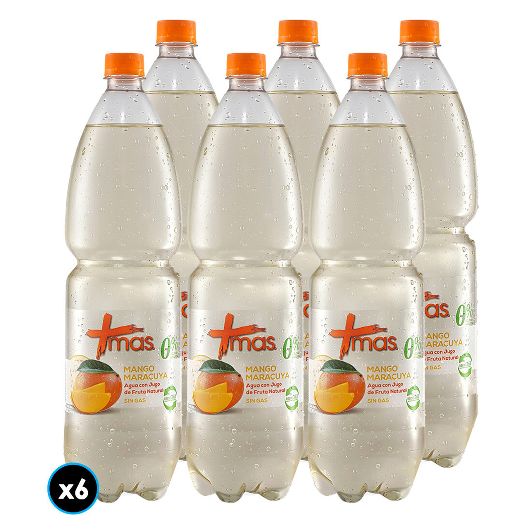 CACHANTUN MAS 1.6 LT DESECHABLE x 6 unidades - MANGO MARACUYA SIN GAS