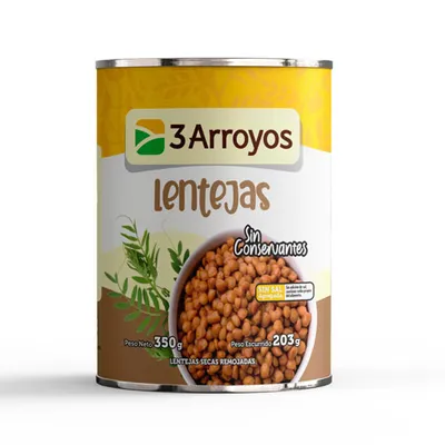 Lenteja en lata 350g 3 arroyos