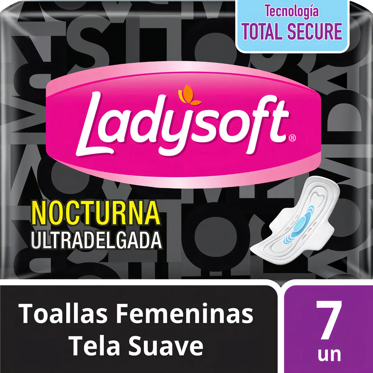 TOALLAS FEMENINAS NOCTURNA ULTRA DELGADA X7 LADYSOFT (Caja x24)