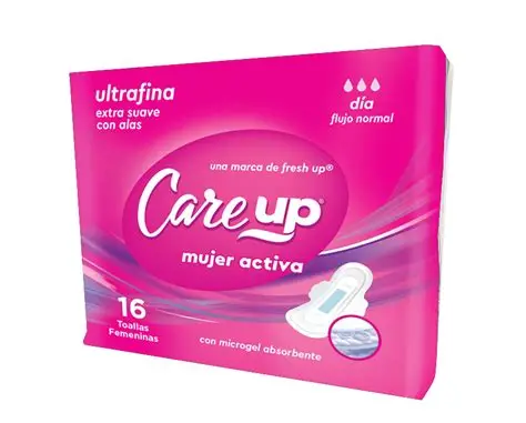 TOALLAS FEMENINAS ULTRAFINA CON ALAS CARE UP (Caja x12)