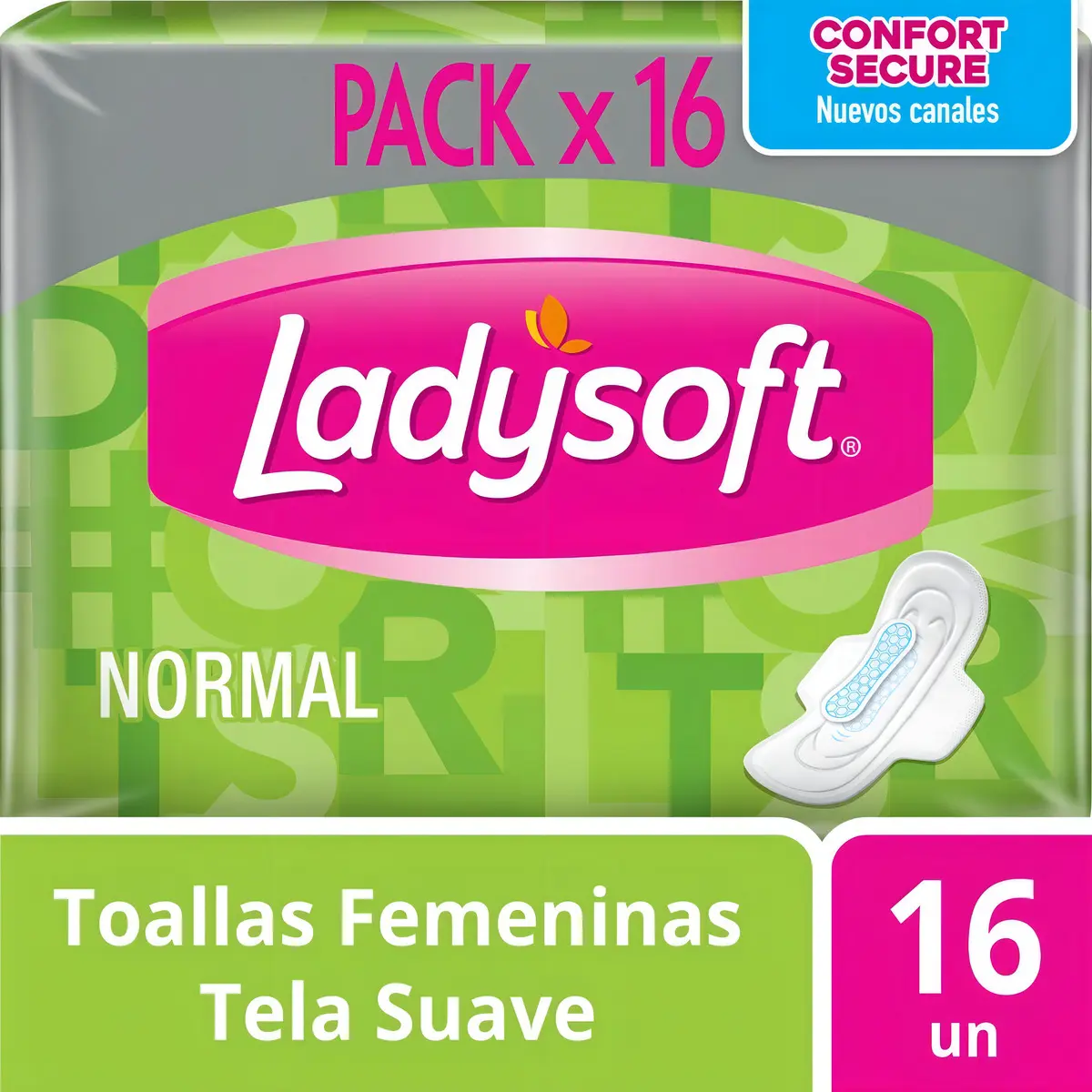 TOALLA FEMENINA PACK X16 NORMAL LADYSOFT (Caja x12)