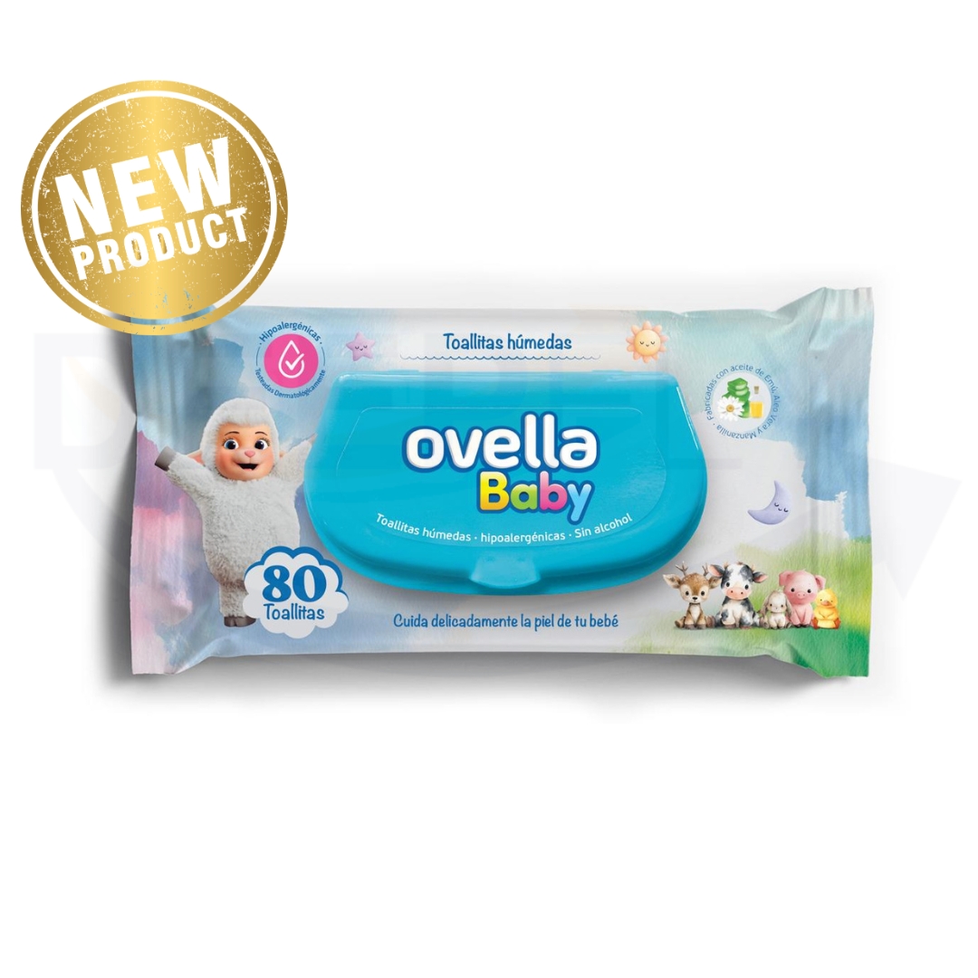 TOALLA HUMEDA 80 UNDS PACK 2 OVELLA (Caja x12)