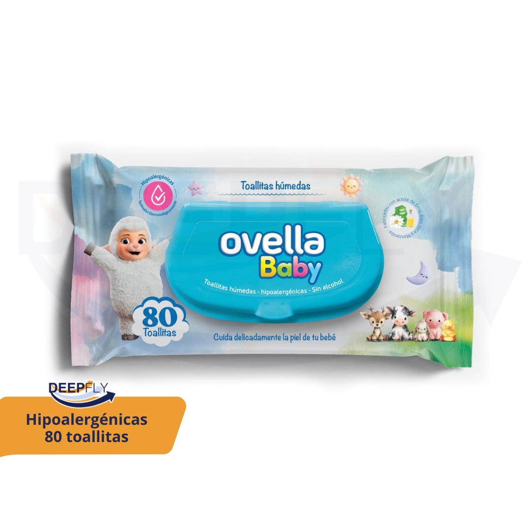 TOALLA HUMEDA 80 UNIDADES OVELLA (Caja x24)