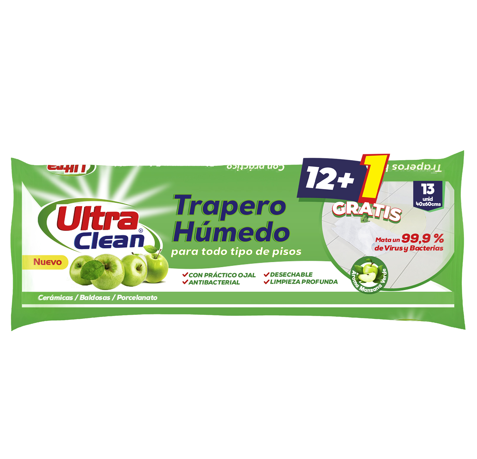 TRAPERO HUMEDO 12MAS1 UNIDADES ULTRA CLEAN (Caja x12)
