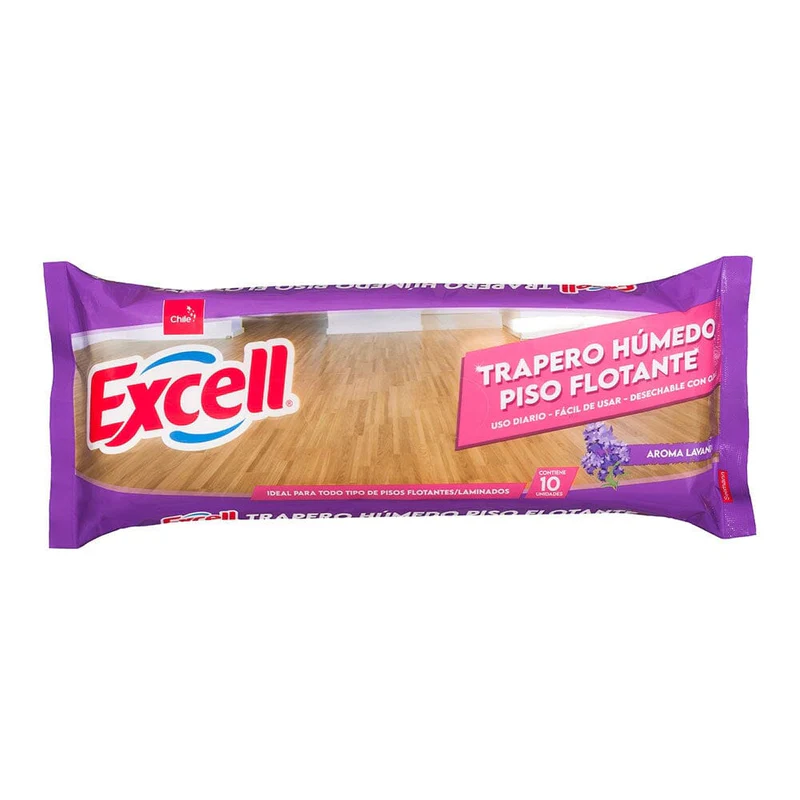 TRAPERO HUMEDO PISO FLOTANTE 10 UNIDADES EXCELL (Caja x10)