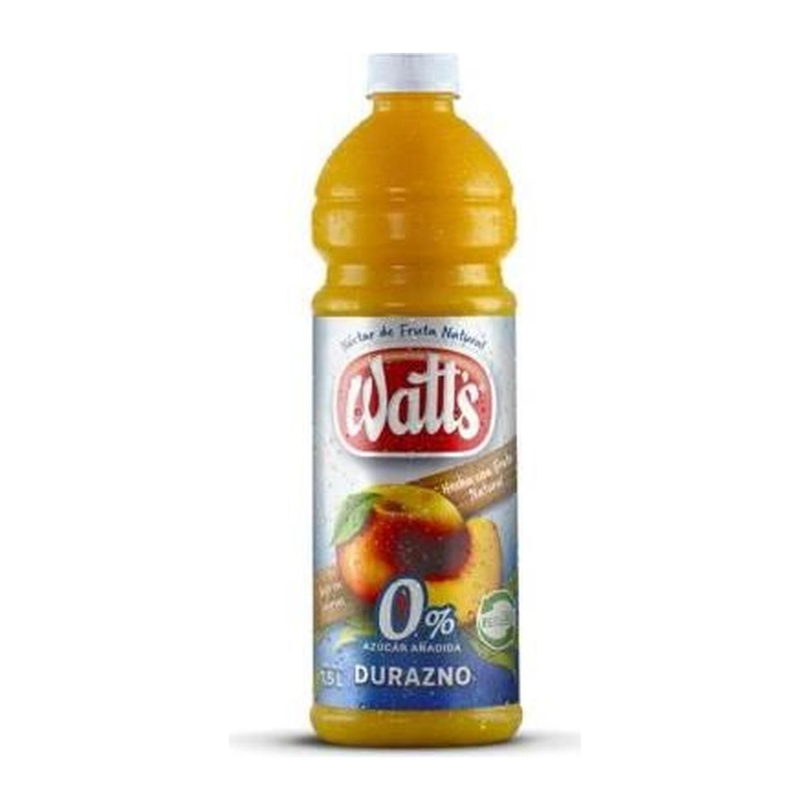 WATTS 1.5LT DESECHABLE x 6 unidades - DURAZNO CERO