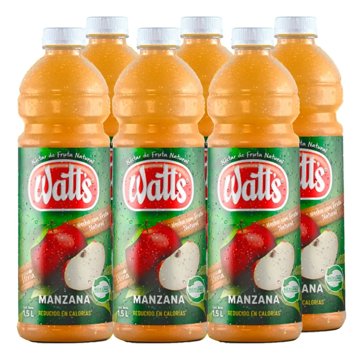 WATTS 1.5LT DESECHABLE x 6 unidades - MANZANA